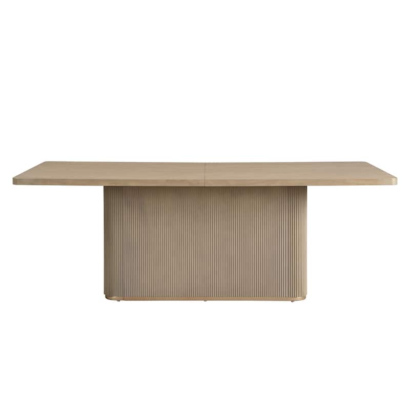 Christopher Knight Home - Forest 7-Piece Upholstered Dining Set with 84" Rectangular Pillar Base Dining Table