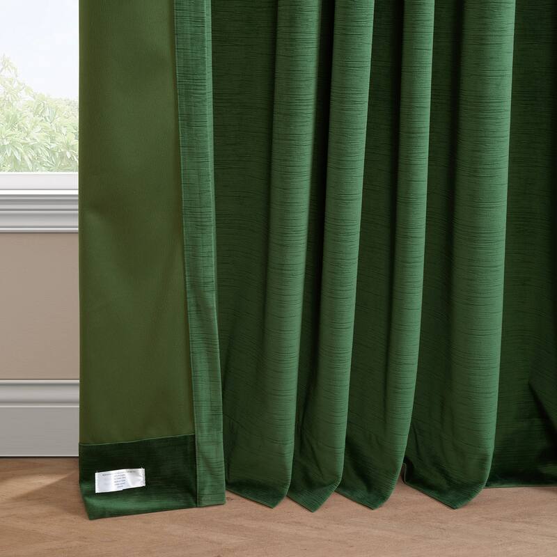 Exclusive Fabrics Ravello Burnout Velvet Curtains (1 Panel) Room Darkening Curtains For Bedroom & Living Room Curtains