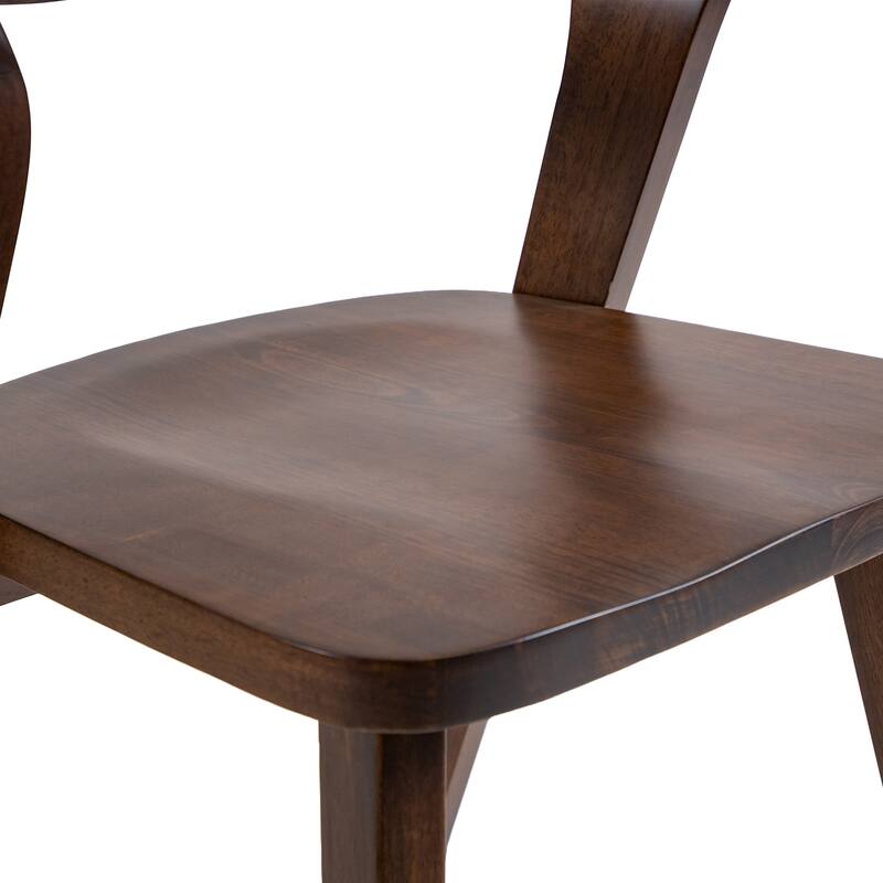 Furniture of America Abigail III Mid-Century Modern 7-Piece Rich Walnut Solid Wood Dining Set