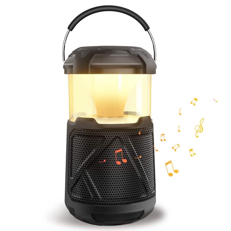 Outdoor Lantern Bluetooth Speaker IPX6 Waterproof Wireless Speaker with LED Light for Camping, Hiking Patio Yard Parties