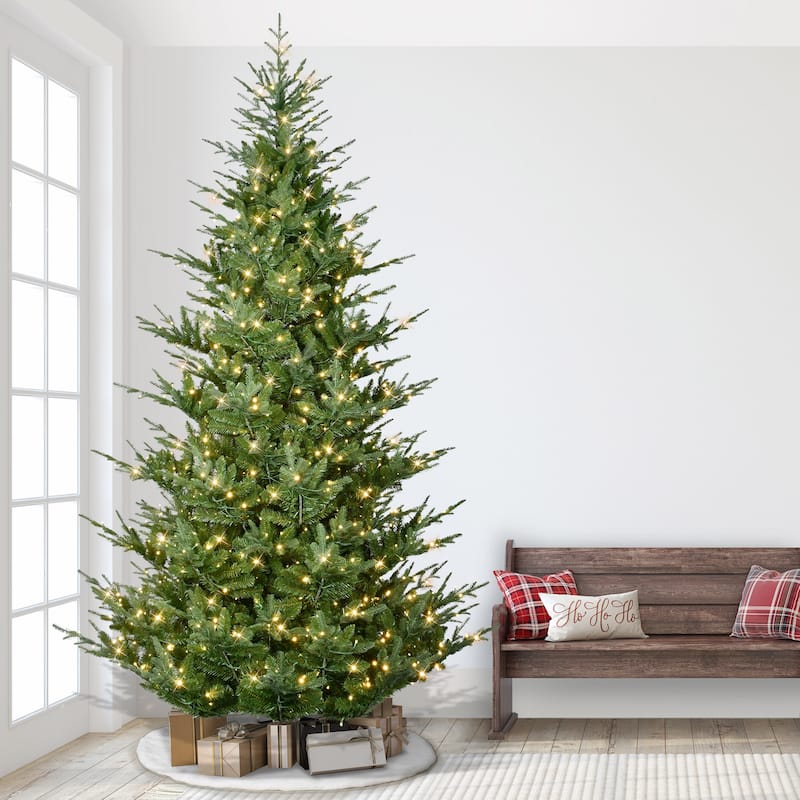 Puleo International 10' Pre-Lit Artificial Hillside Spruce Tree