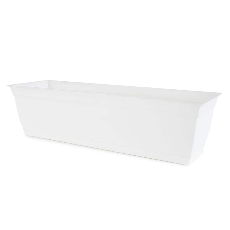 The HC Companies 24 Inch Window Flower Box w/Removable Saucer, White (12 Pack) - 1.24