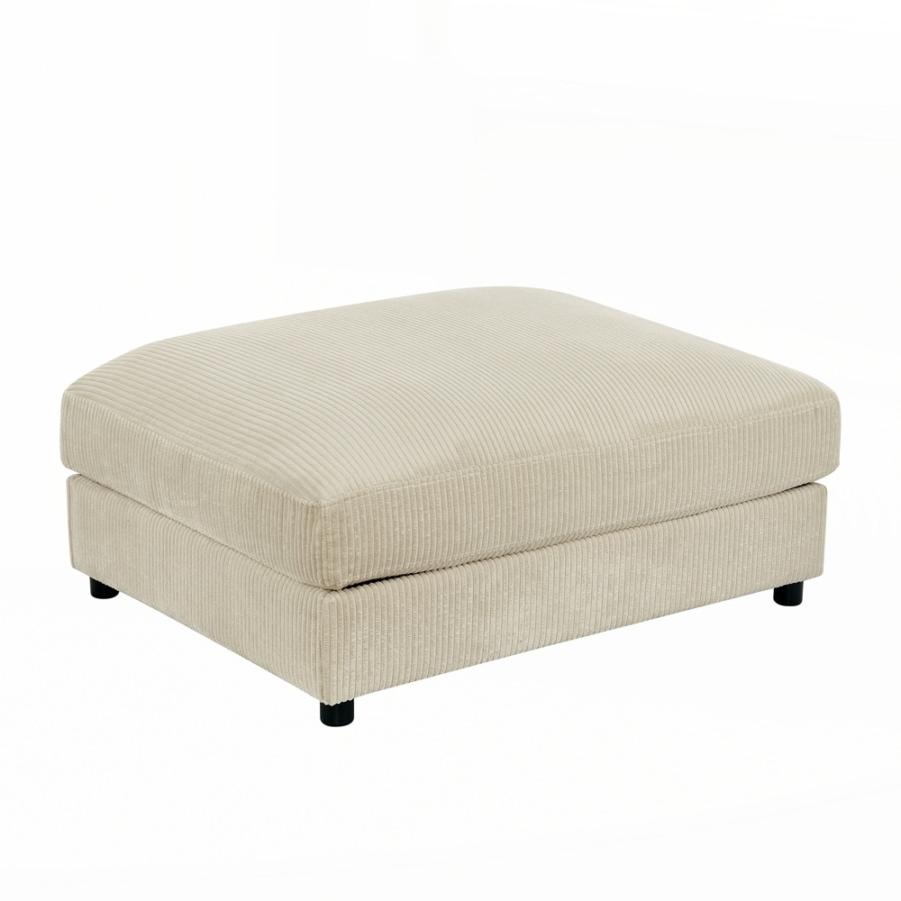 Corduroy Upholstered Rectangle Ottoman