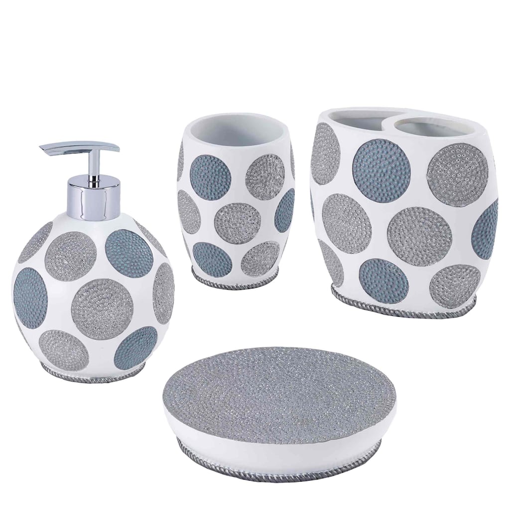 Avanti Linens Dotted Circles 4-Piece Bath Accessory Set - Bath Acc 4pc Set - TM, TB, SD, LP