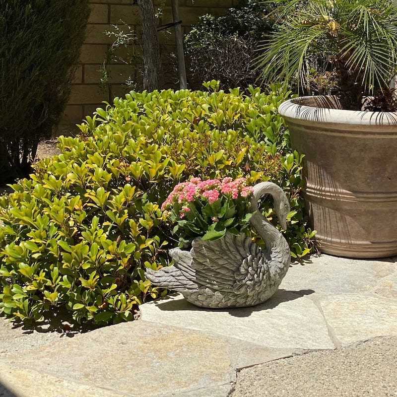 Swan Indoor Outdoor Planter Garden Decor Sculpture