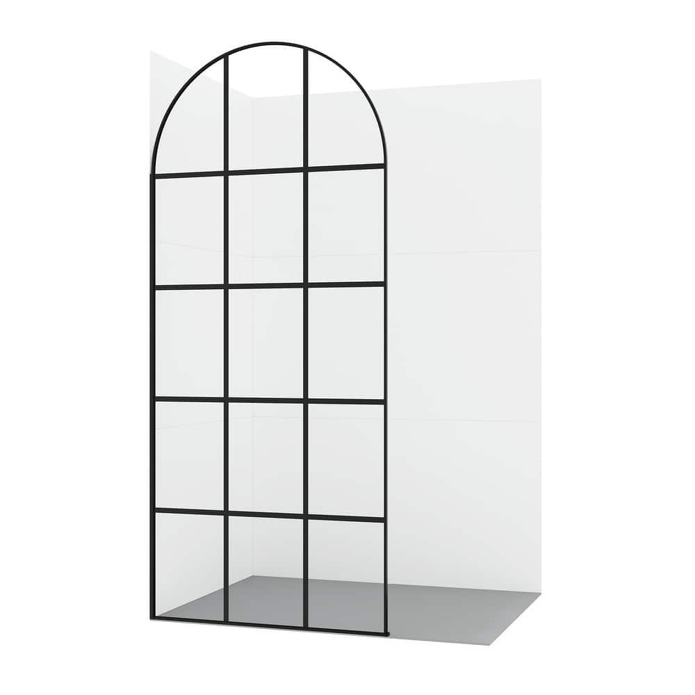 Aranaz Fixed Single Panel Framed Shower Door with Clear Glass - 34" W x 78" H