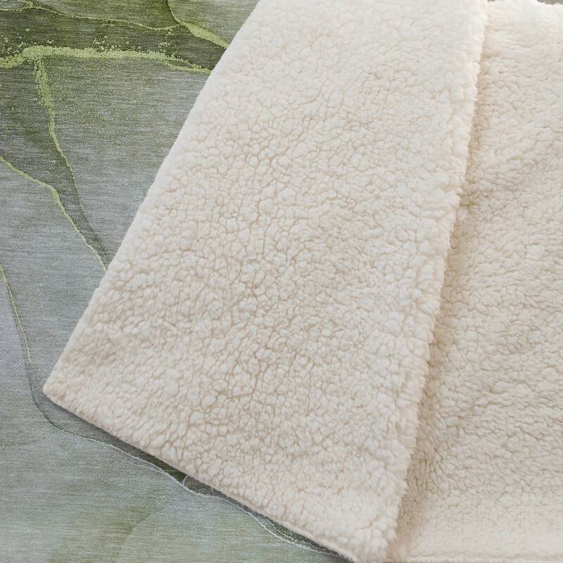 Premium Machine Washable Abstract Modern Sherpa Throw Blanket