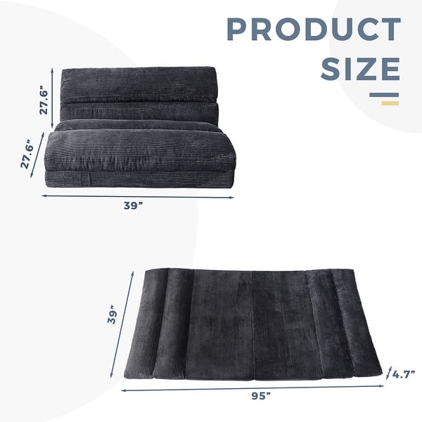 dimension image slide 7 of 26, Folding Sofa Bed,Sleeper Sofa Chair Bed Upholstered Sofa Couches