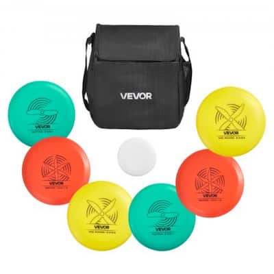 Complete 6+1 Discs Golf Starter Set with Bag Driver Mid-Range Putter for Outdoor Play - 8.38 x 0.68 in