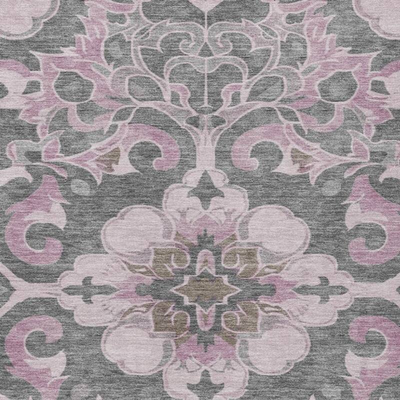 HomeRoots Damask Traditional Rectangle Outdoor Rug
