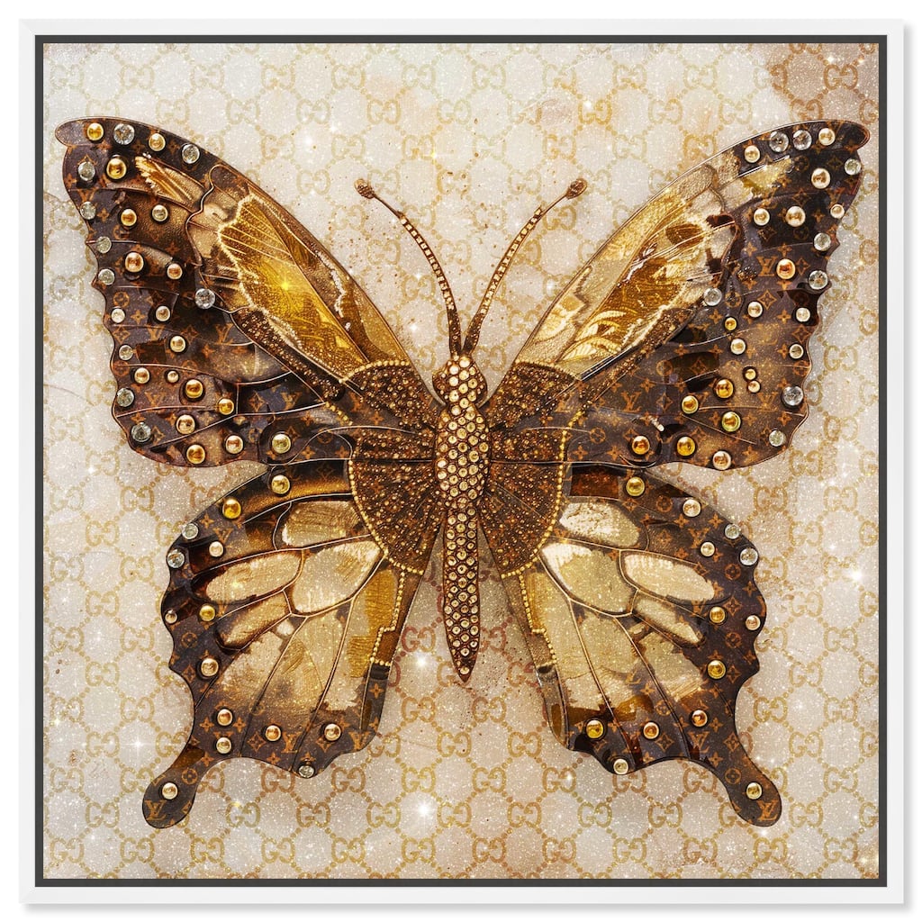Glittering Elegant Butterfly Canvas by Art Remedy