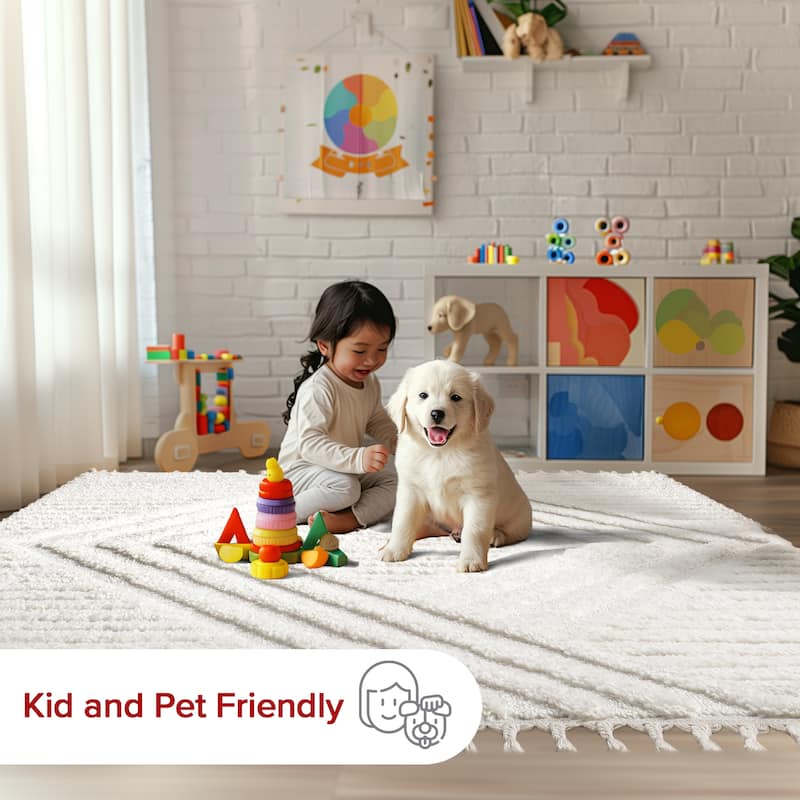 Nuloom Risette Geometric Shag Tassel Area Rug