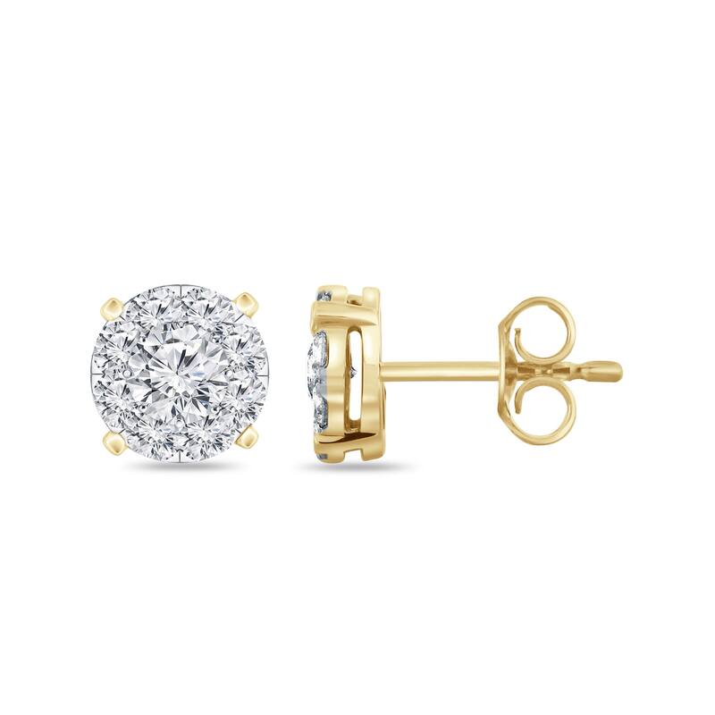 Auriya 14k Gold 1/2ctw Round Pave Diamond Stud Earrings (H-I, I1-I2)