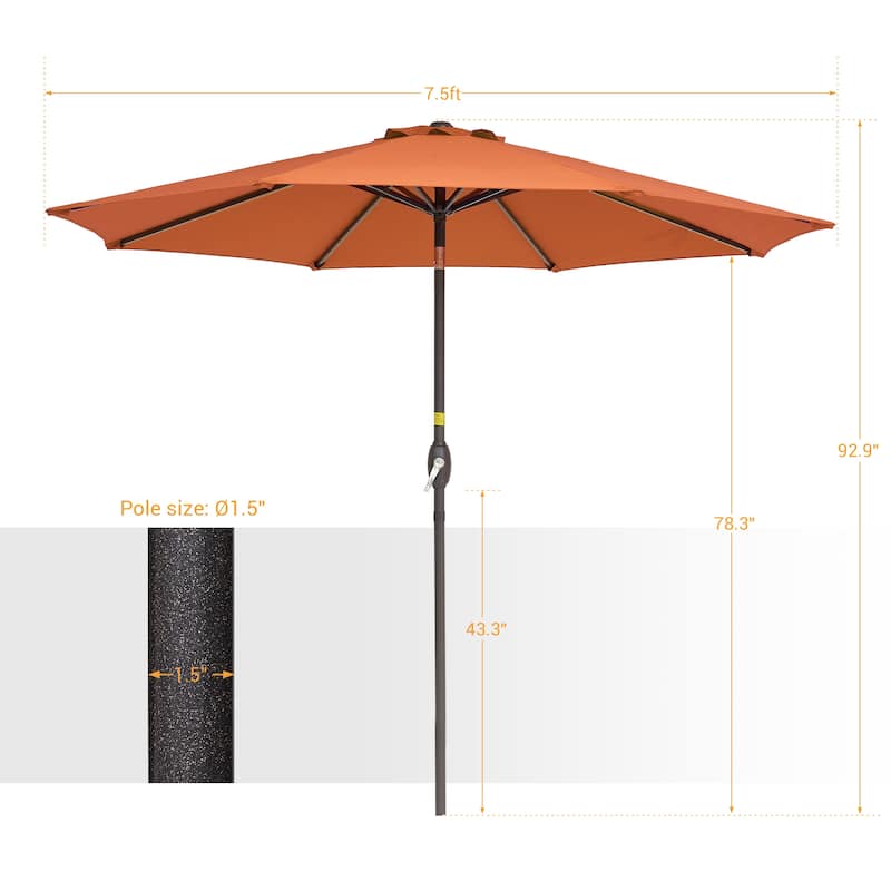 BONOSUKI 9ft Patio Umbrella,Outside Deck Table Umbrella,w/Tilt Crank
