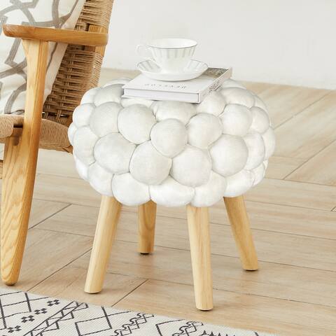 Tappio Woven Round Ottoman for Living Room