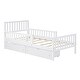 preview thumbnail 7 of 16, Wooden Twin Size Platform Bed with 2-Drawers and Guardrails, White