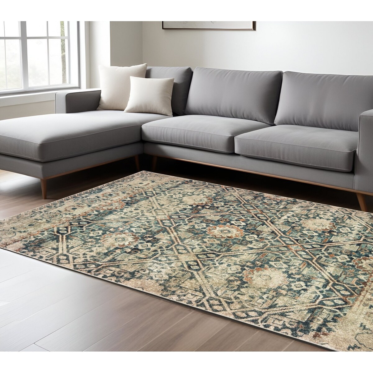 HomeRoots Naka Geometric Bohemian Rectangle Area Rug