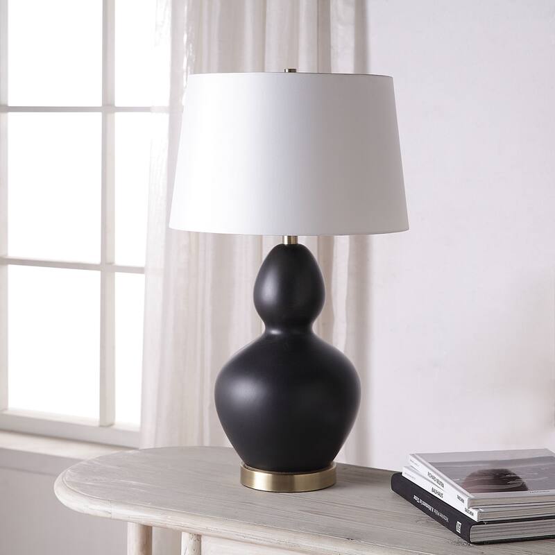 Everren Kamilia 26.75" Length Table Lamp- Set of two, Matte Black