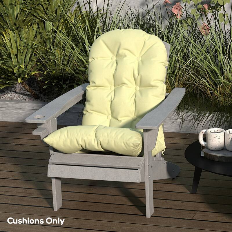 Outsunny Outdoor Adirondack Chair Cushions Set of 2, Tufted High Back Patio Chair Cushions, Adirondack Cushions