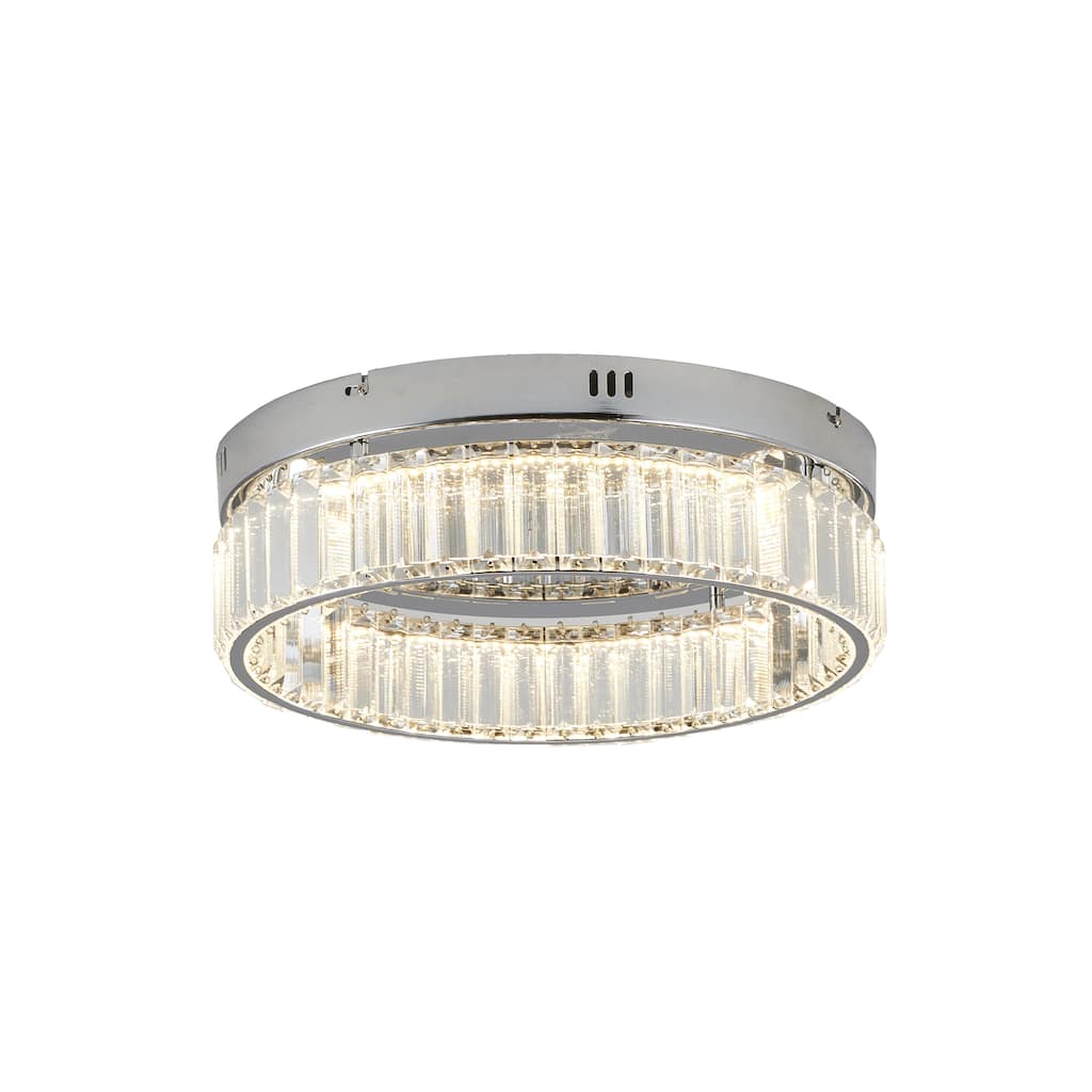 Transitional 1-Light Chrome Crystal LED Flush Mount