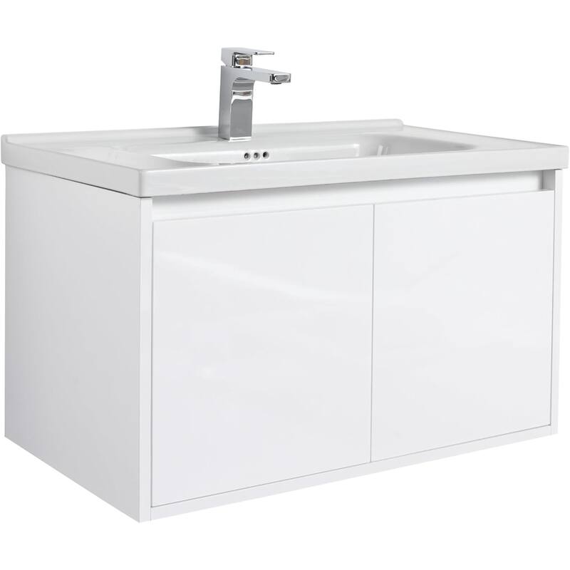 Blossom 32" Floating Bathroom Vanity with Ceramic Sink & Storage