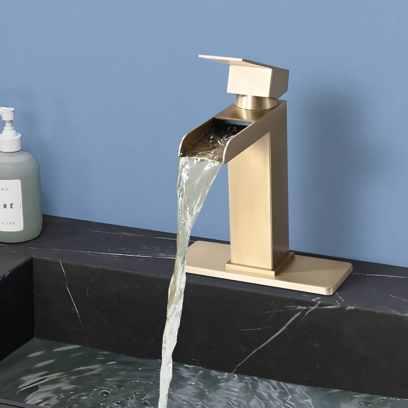 Topcraft Single Handle Waterfall Bathroom Faucet with Baseplate