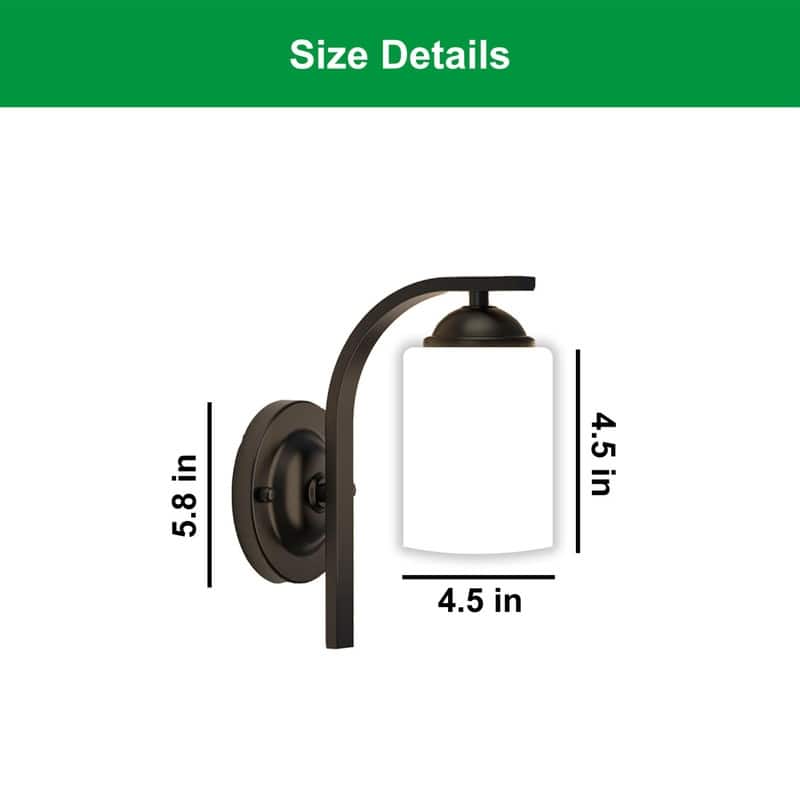 2 Pack light fixtures matte black wall lights glass, metal bathroom sconces