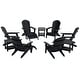 preview thumbnail 30 of 85, Vineyard HIPS Outdoor Folding Eco-Friendly All Weather Seashell Adirondack Chairs (12-Piece Conversation Set)