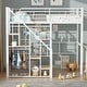 preview thumbnail 3 of 10, Twin Loft Bed with Metal Frame Storage Stairs and Built In Wardrobe Space Saving Elevated Bed