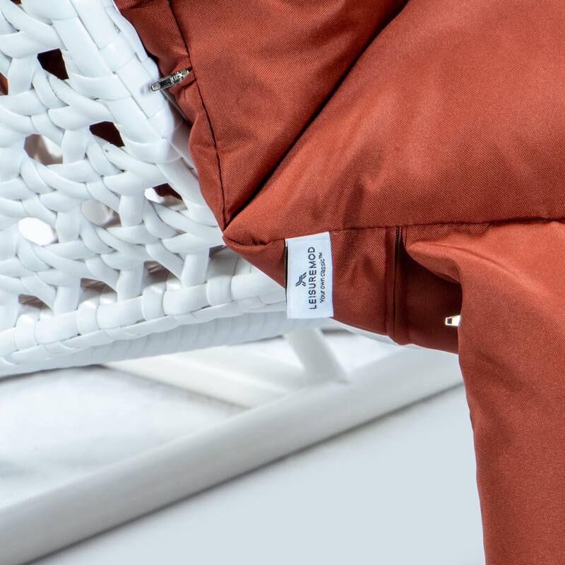 Egg-Shaped Swing Chair with Stand 2-Person Outdoor Patio Swing - Iron Frame & All-Weather Washable Cushions