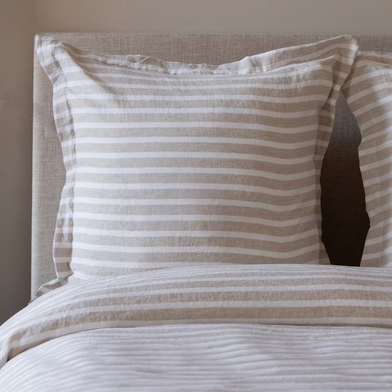 100% French Linen Flanged Euro Sham by BOKSER HOME