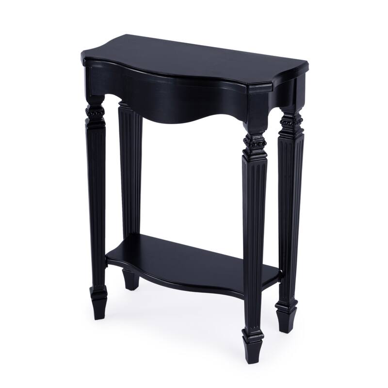 Cheshire 22 in. W Rectangular Wood Ballerina Console Table with Open Shelf - Black Licorice