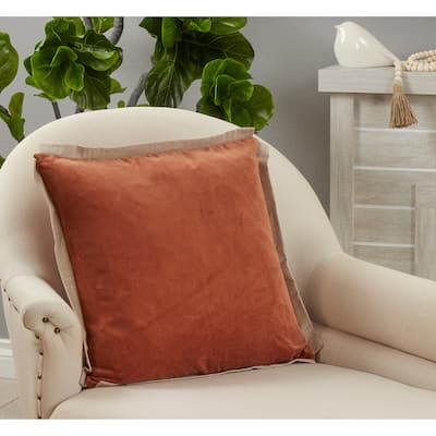 Flange Edge Velvet Pillow, 20"x20"