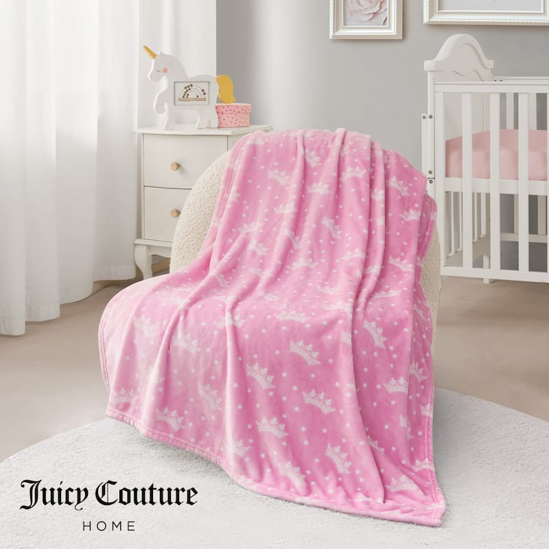 Juicy Couture Plush Baby Throw Blankets