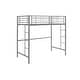 preview thumbnail 1 of 3, Industrial Minimalist Powder-Coated Metal Twin over Loft Metal Bunk Bed Frame with Integrated Guardrails,Classic Loft Bed Silver
