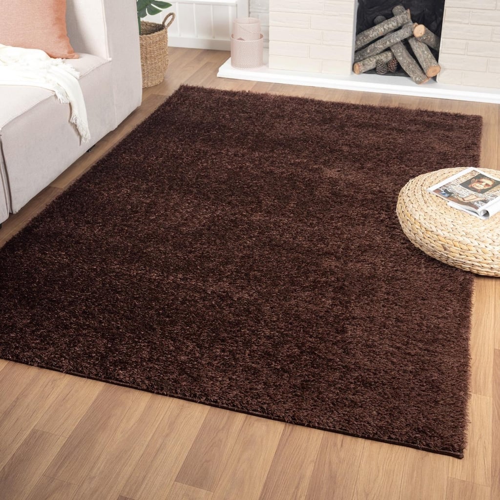 Luxe Weavers Shag Solid Area Rug for Living Rooms