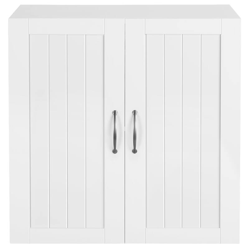 Yaheetech Wooden Bathroom Wall Mount Cabinet with Adjustable Shelf, White