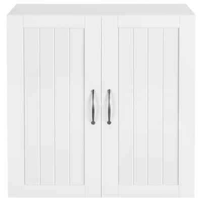 Yaheetech Wooden Bathroom Wall Mount Cabinet with Adjustable Shelf, White