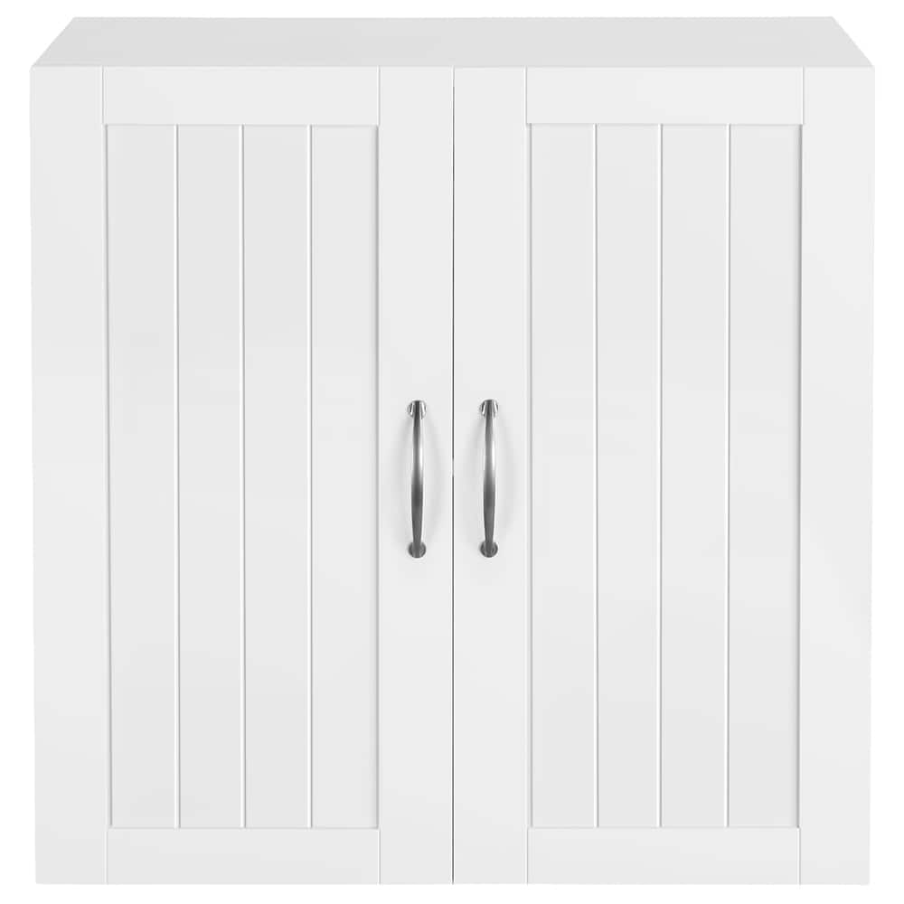 Yaheetech Wooden Bathroom Wall Mount Cabinet with Adjustable Shelf, White