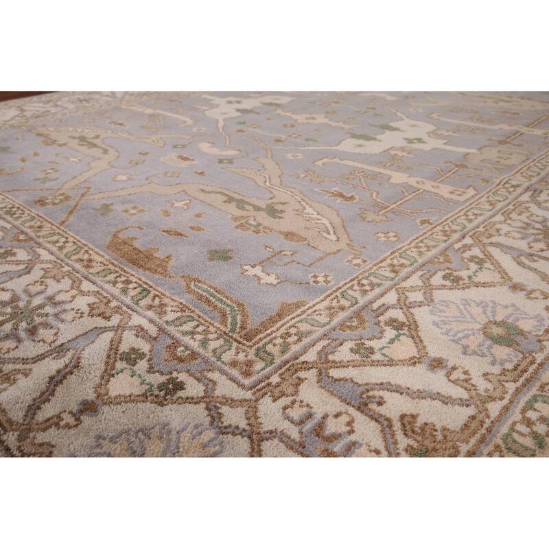 Oushak Indian Area Rug Hand-Knotted Transitional Wool Carpet - 8'0"x 9'10"