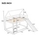 preview thumbnail 5 of 16, Twin Size Bunk House Bed with Attached Slide for Added Fun