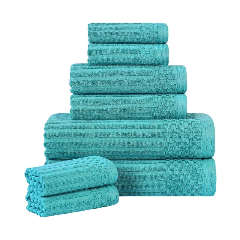 Superior Soho Ribbed Cotton 8-Piece Assorted Towel Set
