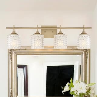 Frenia 4-light Modern Dimmable Bathroom Vanity Light with Art Glass