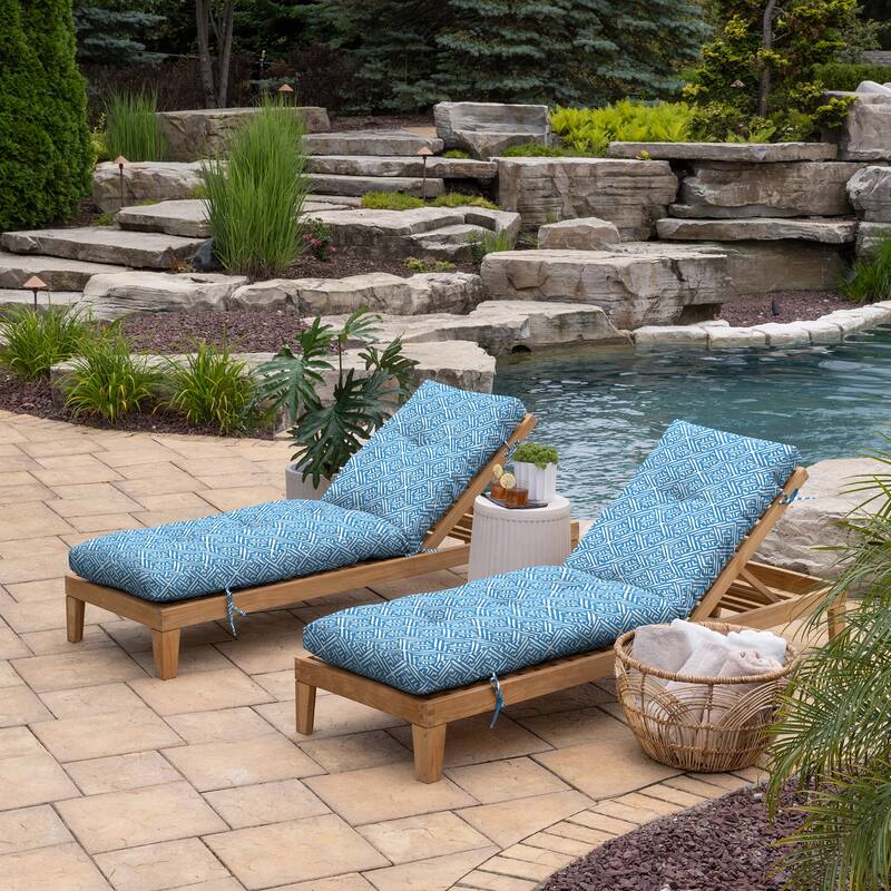 ARDEN Outdoor Plush Modern Tufted Chaise Cushion, 76 x 22