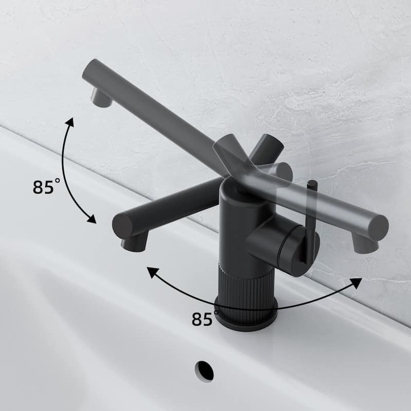 8"H Solid Brass Creative Single Handle Single Hole Bathroom Sink Faucet