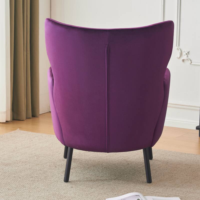 32" Wing Back Velvet Accent Chair