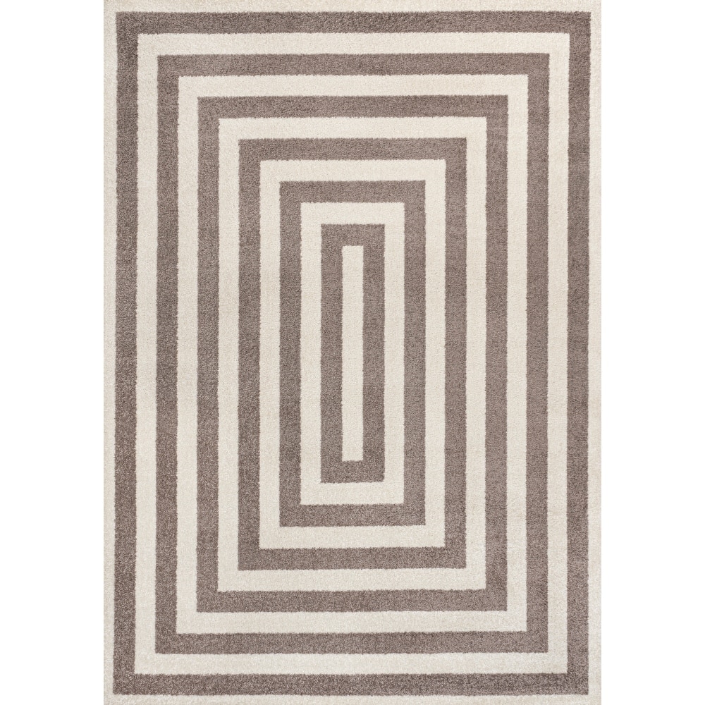 JONATHAN Y Olivier Modern Classic Mitre Stripe Brown/Ivory Rug