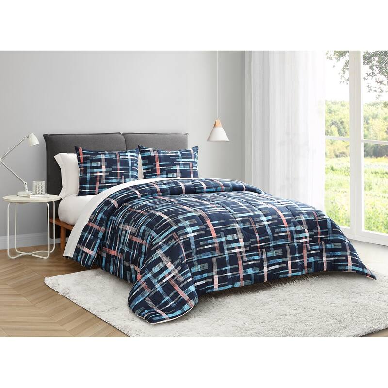 Avery Brushstroke Print Bed In A Bag Comforter Set