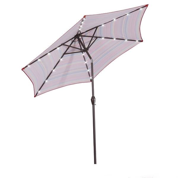 barton 9 ft steel outdoor market patio umbrella 9' Outdoor Patio Steel Market Umbrella with 24 LED Lights - Bed Bath &  Beyond