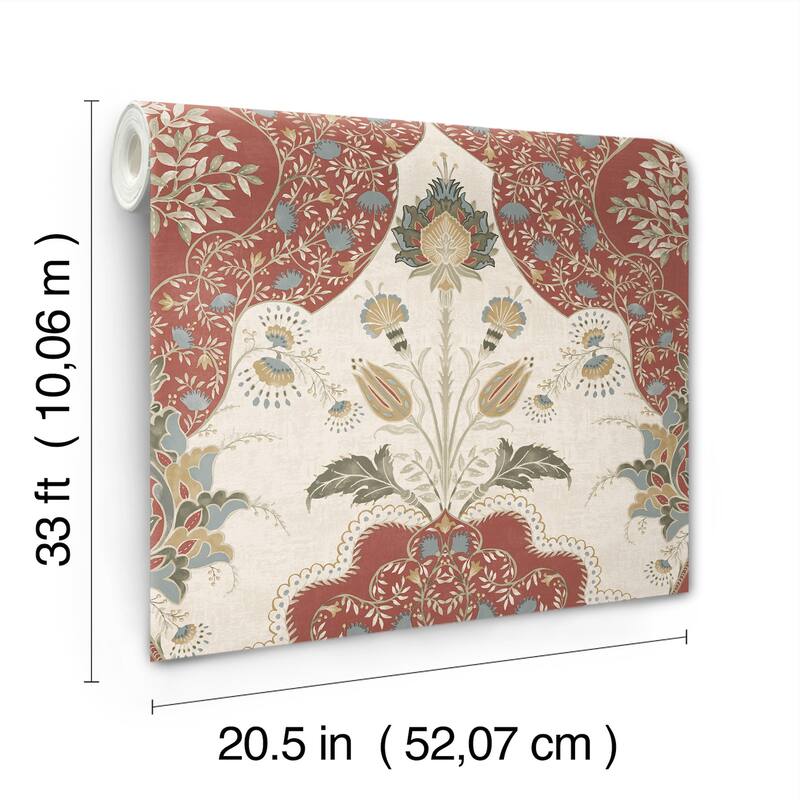 A-Street Prints Auden Ruby Floral Grandeur Wallpaper